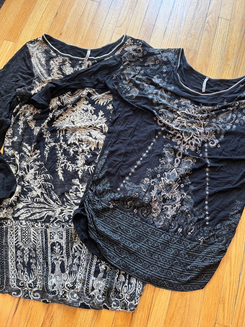 Women’s Black Printed Scoop Neck Tops - Bundle